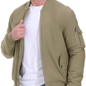 Gopune Men’s Windproof Bomber Jacket Warm Water Resistant Windbreaker Winter Outwear Quilted Jackets Coats