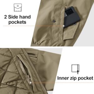 Gopune Men’s Windproof Bomber Jacket Warm Water Resistant Windbreaker Winter Outwear Quilted Jackets Coats