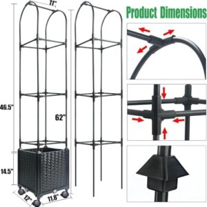 LINZINAR Plant Stand 4 Tier 5 Potted Indoor Plant Shelf Multiple Stands for Garden Corner Balcony Living Room (4 Tier 5 Potted, Black)